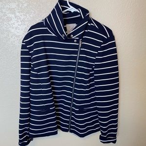 Navy blue and white strip jacket